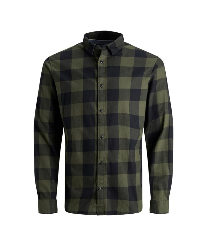 Camisa Jack & Jones gingham Twill Hombre Dusty Olive