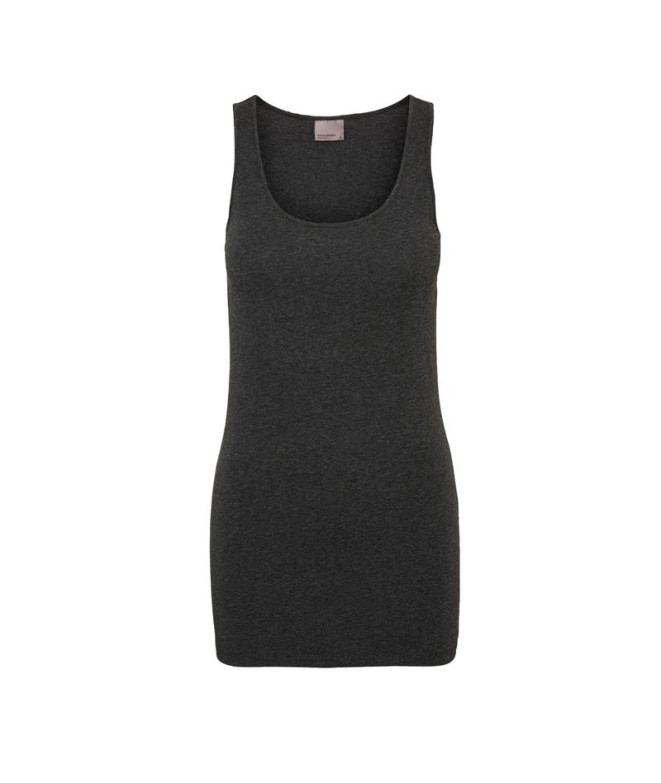 Camiseta Vero Moda maxi Myoft Long Tank Cinzento escuro Melange Mulher