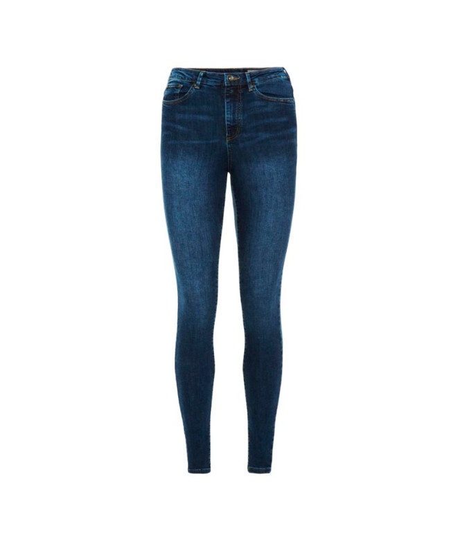 Calça Vero Moda sophia Hwkinny Jeans Md Bl Medium Blue Denim Mulher