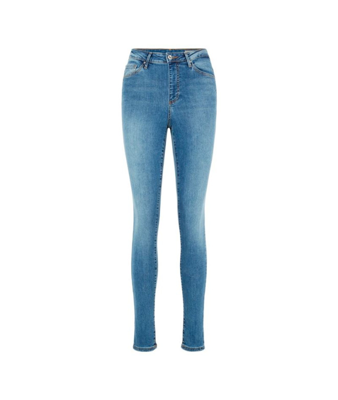 Calça Vero Moda sophia Hwkinny Jeans Lt Bl Light Blue Blue Denim Mulher