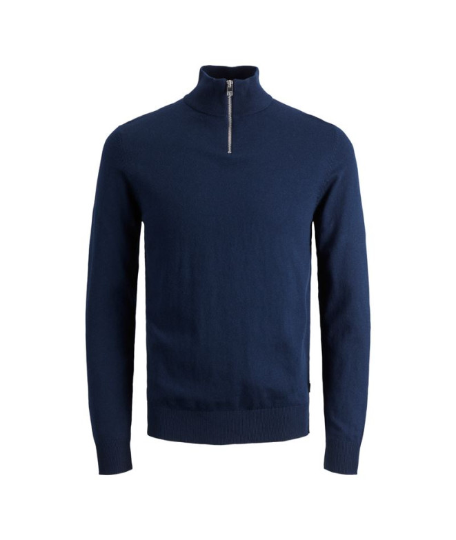 Camisola Jack and Jones eemil Knit Half Zip Navy Homem