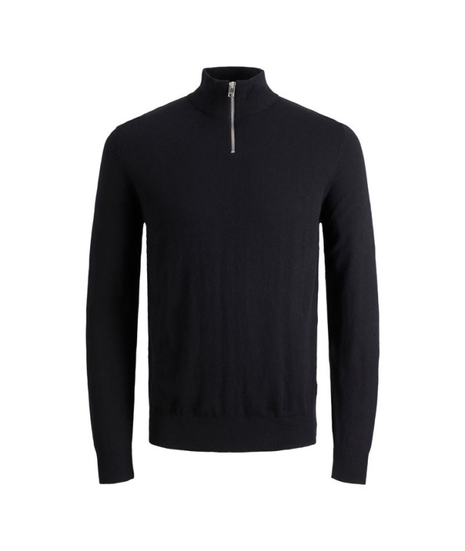 Pull Jack and Jones eemil Knit Half Zip Black Homme