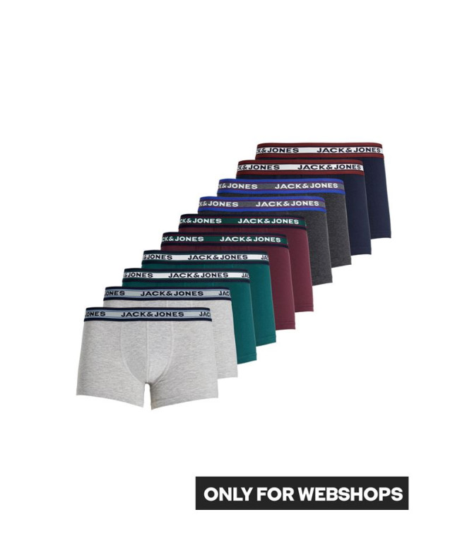 Cuecas Jack and Jones Jacsolid 10 Packs Melange cinzento-escuro Homem