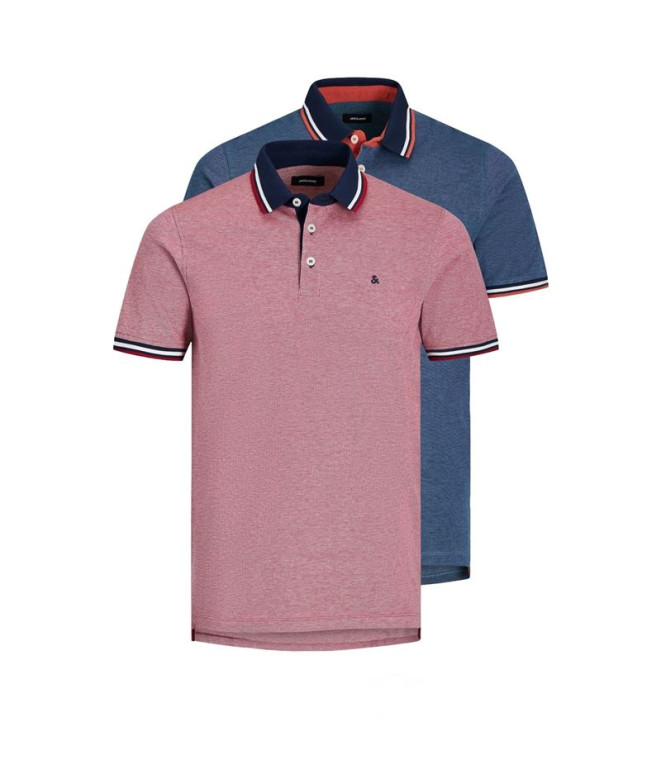 Polo Jack and Jones epaulos 2Pk Mp Rio Red Homem