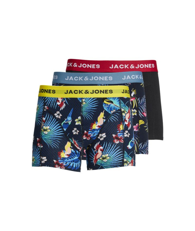 Cuecas Pack Surfar Jack e Jones Jacflower Bird 3 a Web Homem