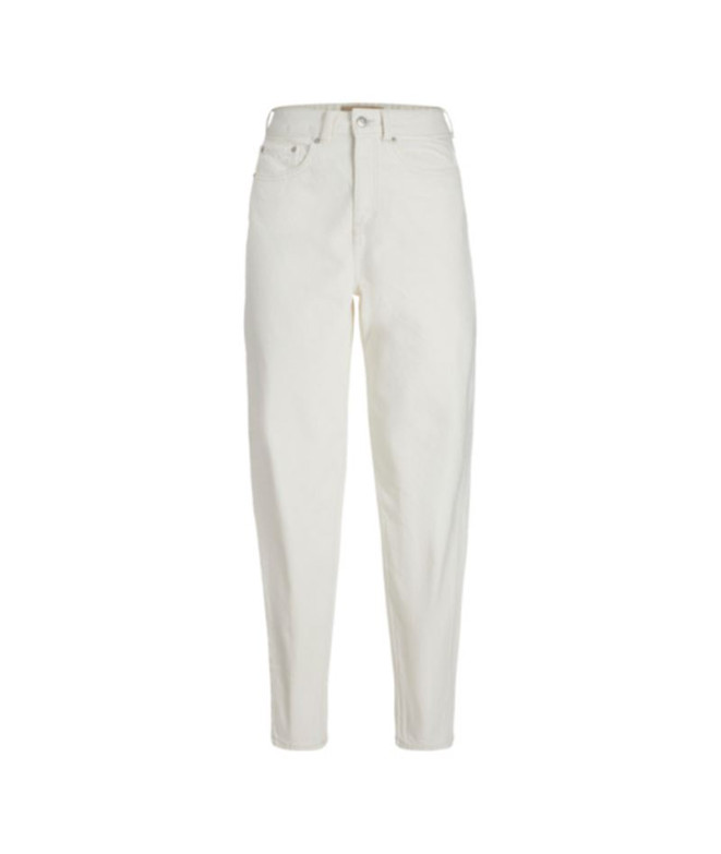 Femme Jack & Jones Jxlisbon Mom Hw Mr4012 Jeans White Denim