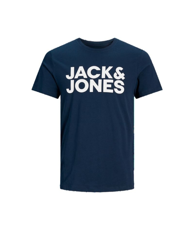 Camiseta Homem Blazer com logótipo da corpete Jack & Jones em azul-marinho