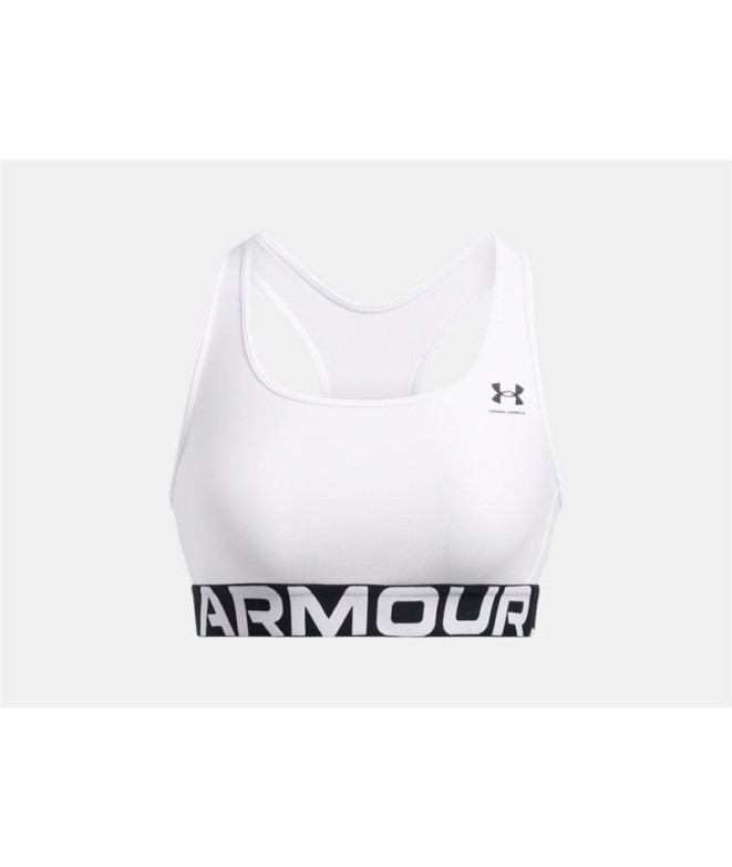 Brassiere de sport Under Armour Femme Hg Mid Branded White