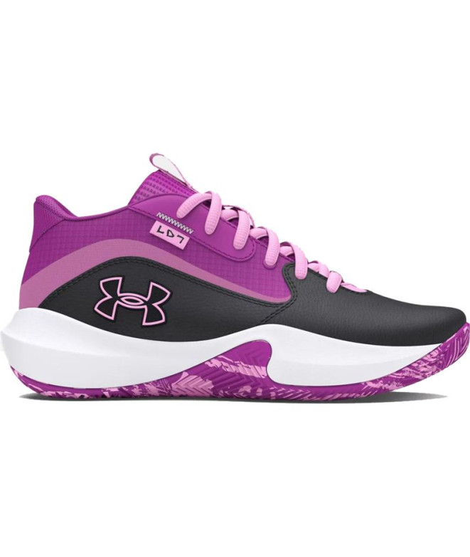 Chaussures Basket-ball Under Armour Enfant de Gs Lockdown 7 Gris/Violet