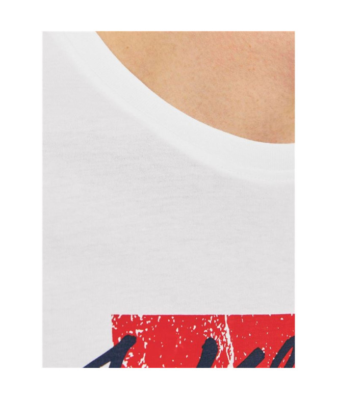 T-shirt Jack and Jones tiley Crew Blanc Homme