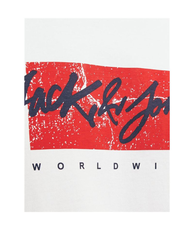T-shirt Jack and Jones tiley Crew Blanc Homme