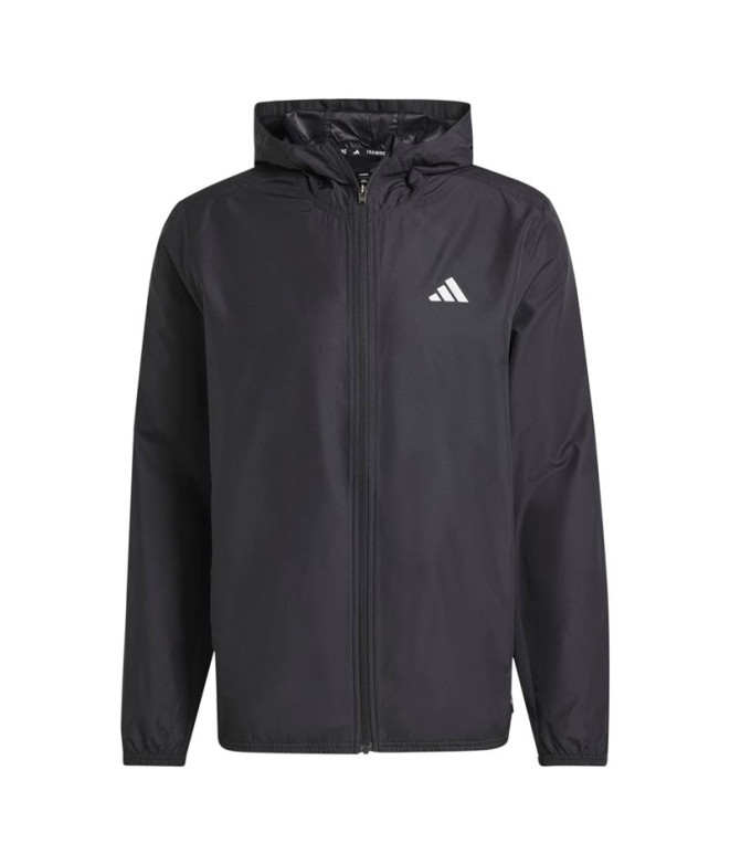 Fitness adidas Homem Corta-vento do Gym+ Training 3-Stripes Preto