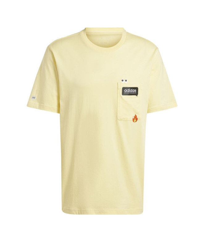 Camiseta adidas Homem Remoji Pocket Graphic Amarelo