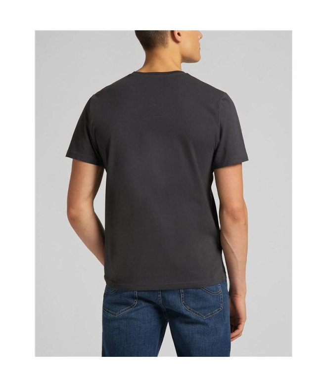 T-shirt Lee Ss Patch Logo Noir Lavé