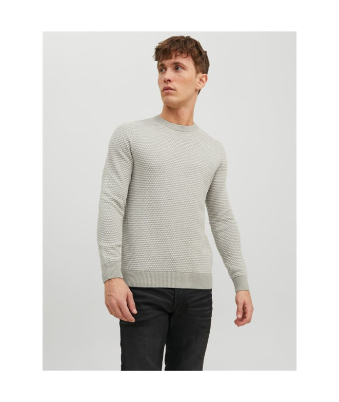 Homme Jack & Jones atlas Pullover en tricot gris clair mélangé