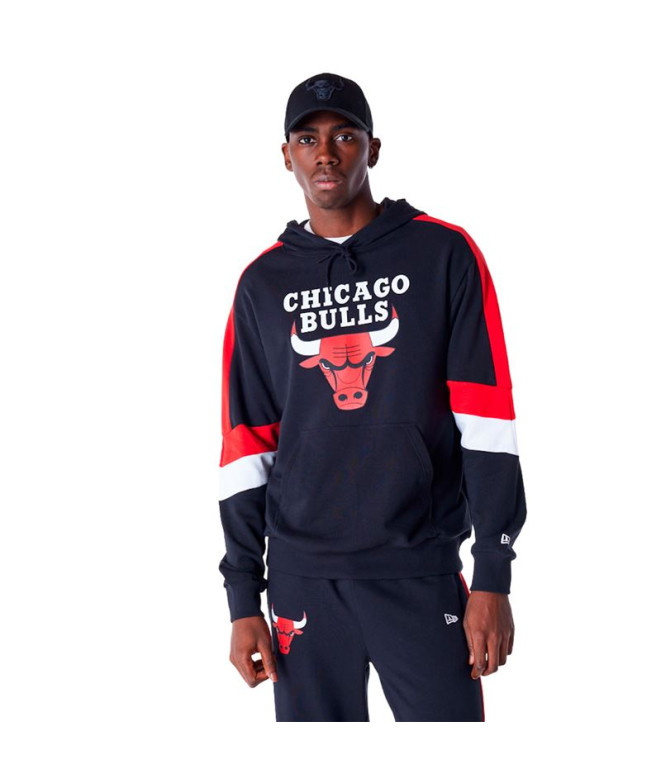 Sudadera New Era Chicago Bulls Colour Block Hombre Negro