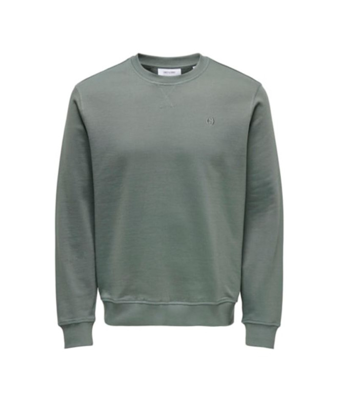 Moletom Only & Sons Onsdan Unshed Reg Crew Neck Verde Bálsamo Homem