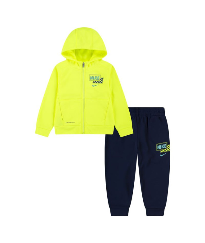 Conjunto Nike Menino Nkb Nk Adp Therma-Fit Gfx Fz Marinha/Amarelo