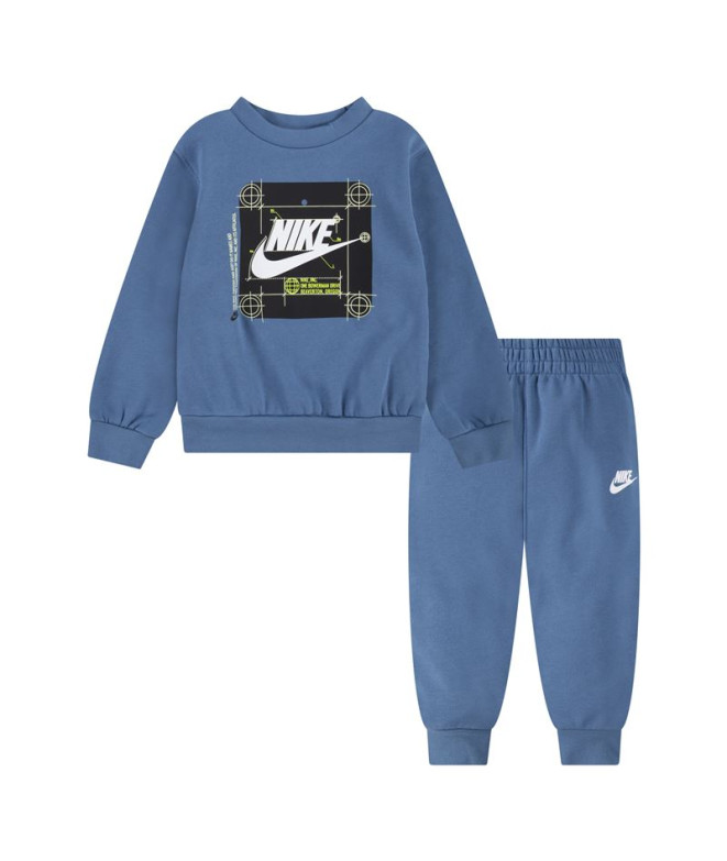 Conjunto Nike Nkb Nsw Future Utility Crew Niño Azul