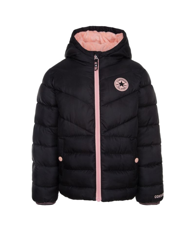 Casaco Converse Menina Puffer sólido Mdwt Preto