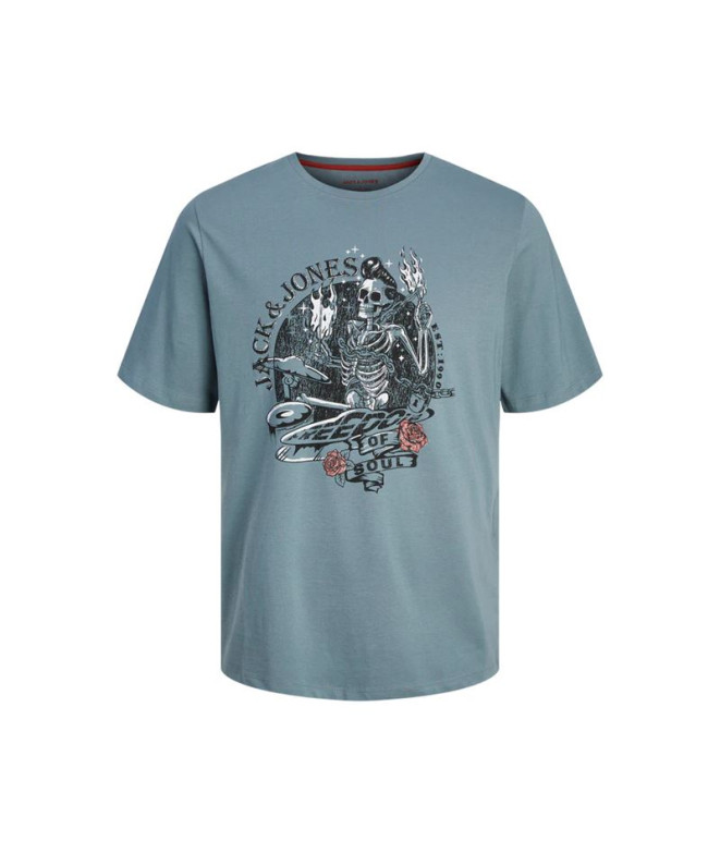 Camiseta Jack and Jones skull Rock Crew Azul Homem