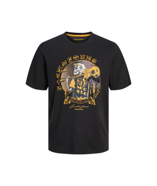 Camiseta Jack and Jones skull Rock Crew Preto Homem