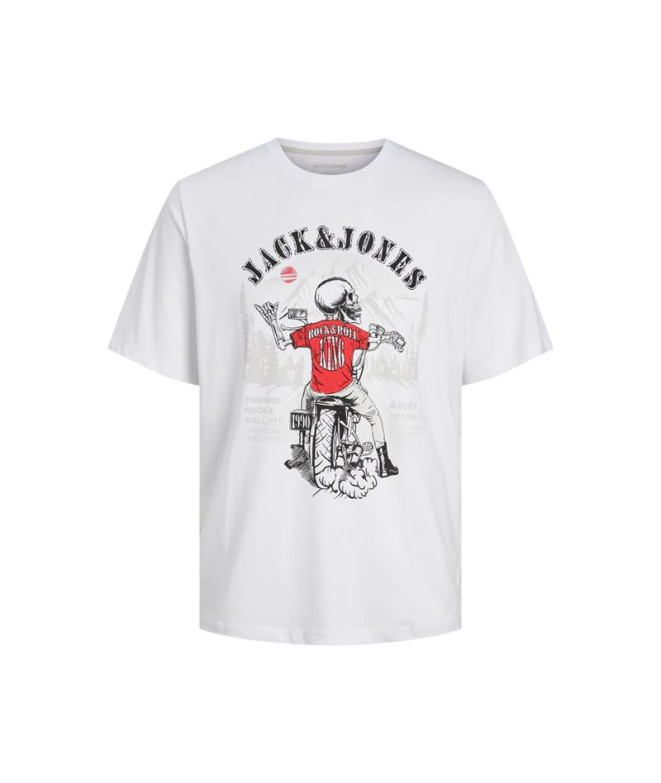 Camiseta Jack and Jones skull Rock Crew Branco Homem