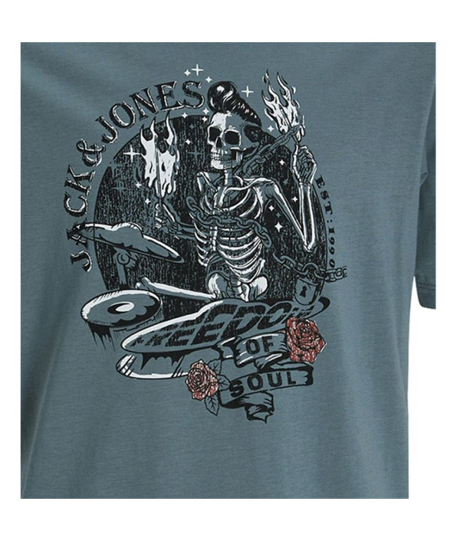 T-shirt Jack and Jones skull Rock Crew Bleu Enfant