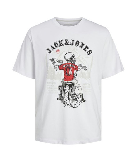 Camiseta Jack and Jones skull Rock Crew Blanco Infantil