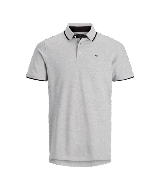 Polo Jack and Jones epaulos Light Grey Melange Homme