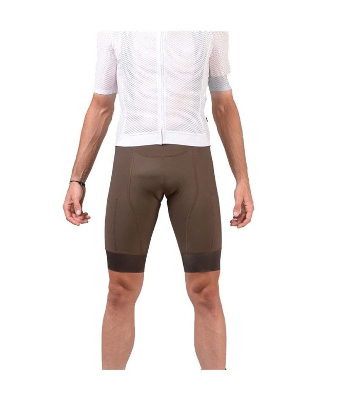 Cyclisme Cuissard à bretelles Hemon Feel The Adventure Gravel Cocoa Homme