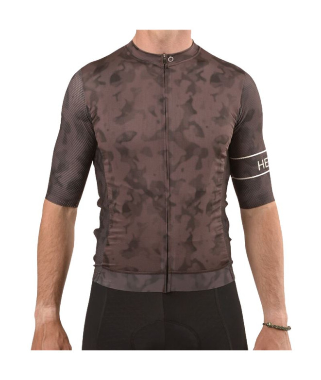 Maillot de Ciclismo Hemon Prestiggio M/C Marrón Hombre