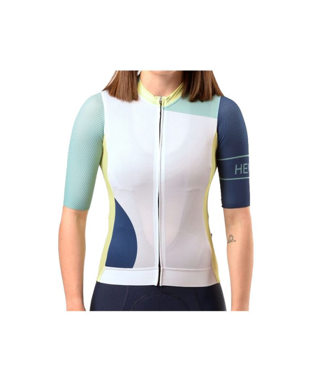 Maillot de Ciclismo Hemon Prestiggio M/C Blanco Mujer