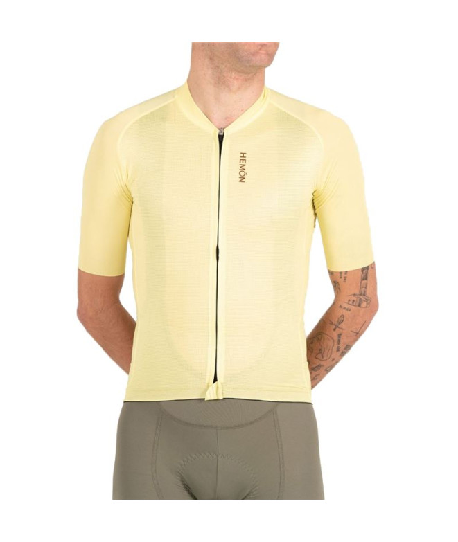 Maillot de Ciclismo Hemon Pro Gaia M/C Amarillo Hombre
