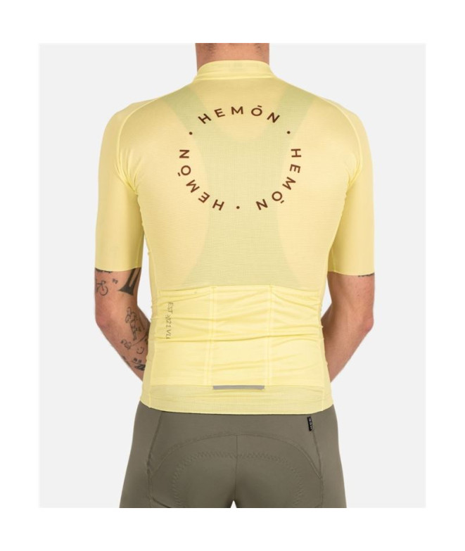 Cyclisme Maillot Hemon Pro Gaia M/C Jaune Homme