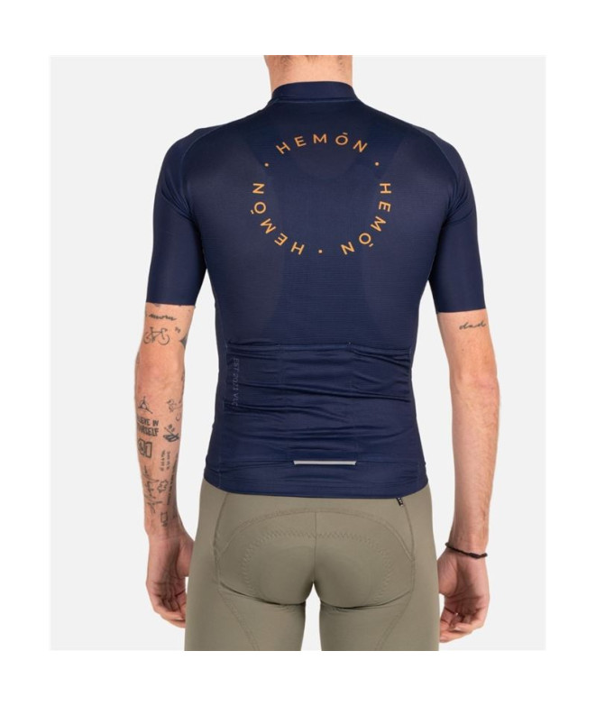 Maillot de Cyclisme Hemon Pro Gaia M/C Bleu Homme