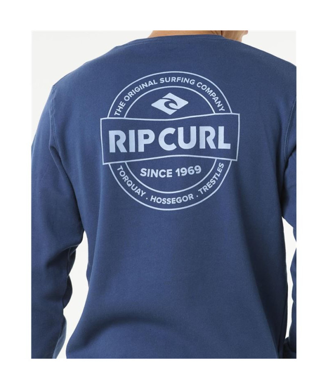 Moletom Rip Curl Stapler Crew Homem Azul