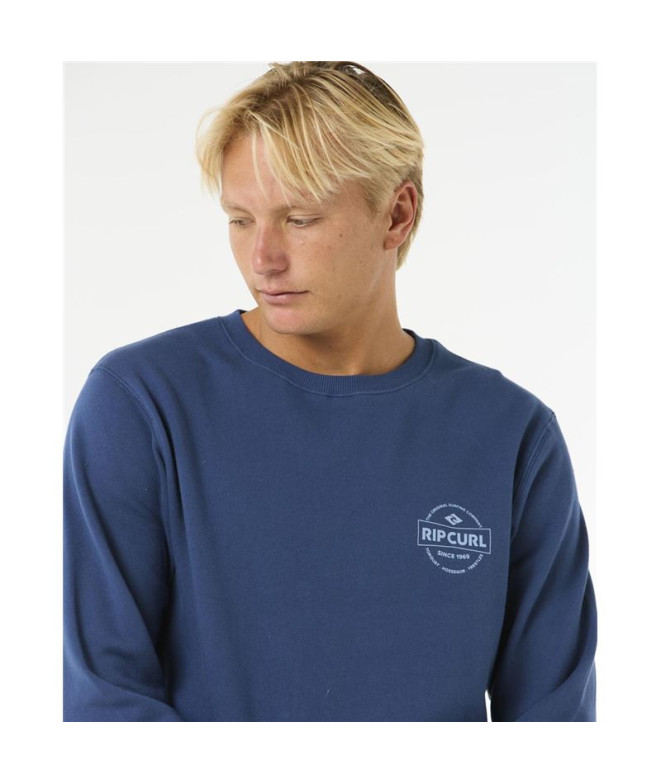 Moletom Rip Curl Stapler Crew Homem Azul
