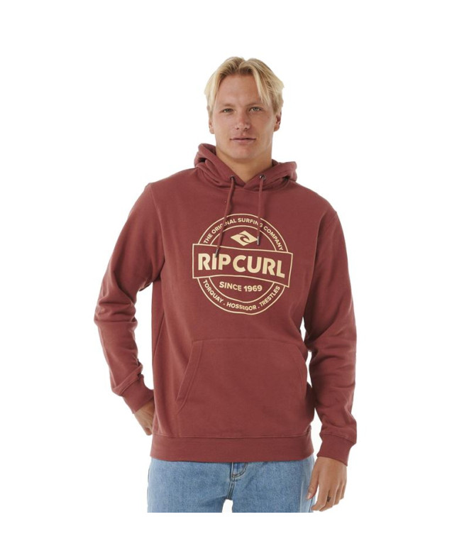 Moletom Rip Curl Homem Capuz agrafador Bordeaux