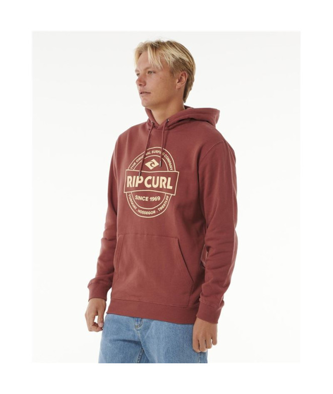 Sweat Rip Curl Homme Capuchon d'agrafeuse Bordeaux