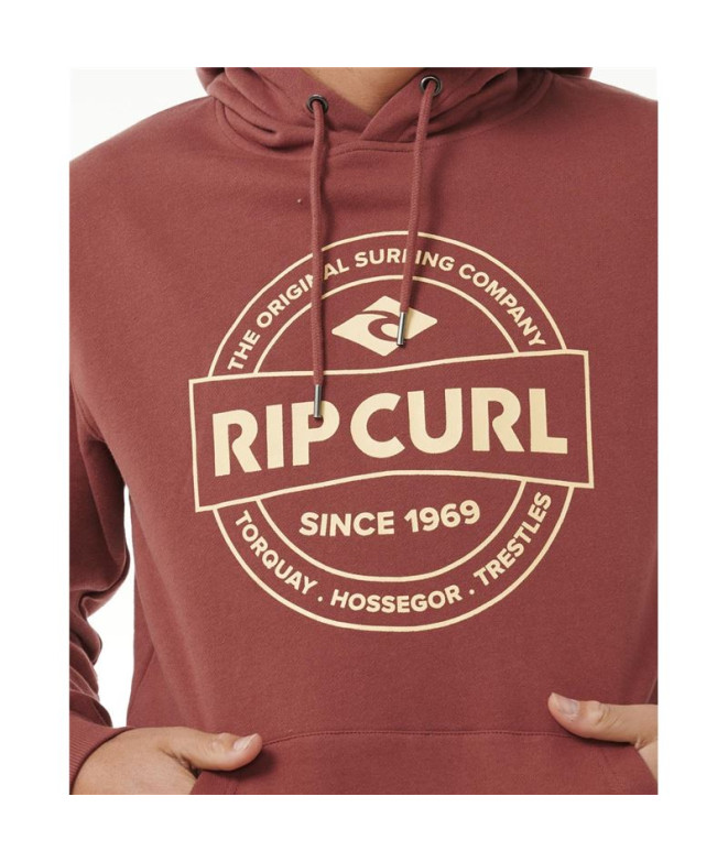Moletom Rip Curl Homem Capuz agrafador Bordeaux