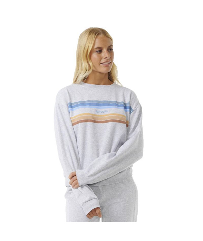 Moletom Rip Curl Surfar Mulher Creme High Tide Cinzento