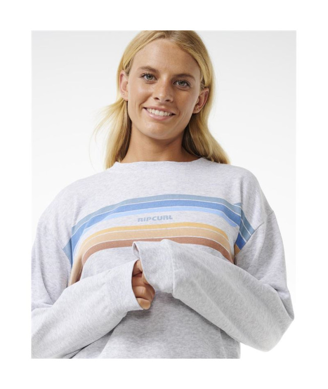 Sweat Rip Curl Surf Femme Crew High Tide gris