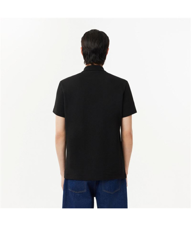 Polo Lacoste Chemise Col Bord-Cotes Noir