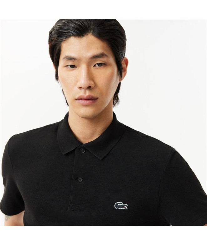 Polo Lacoste Camisa de noite Col Bord-Cotes Preto