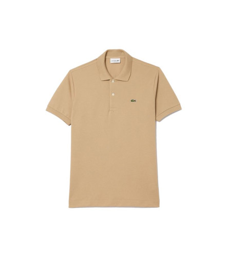 Polo Lacoste Chemise Col Bord-Cotes Beige