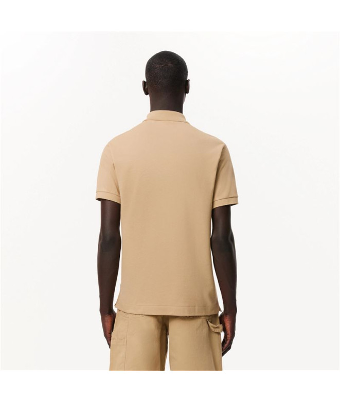 Polo Lacoste Chemise Col Bord-Cotes Beige
