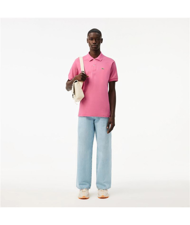 Polo Lacoste Chemise Col Bord-Cotes Rose
