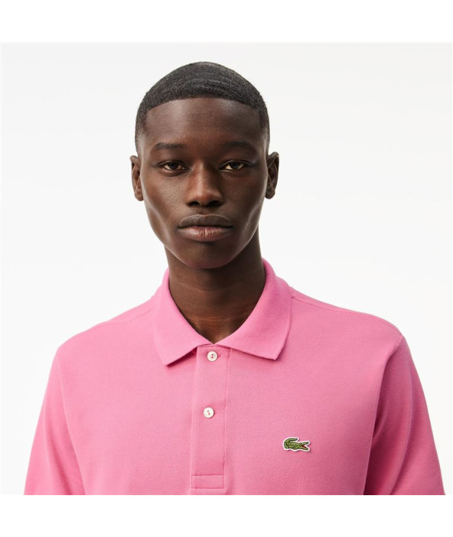Polo Lacoste Camisa de noite Col Bord-Cotes Rosa