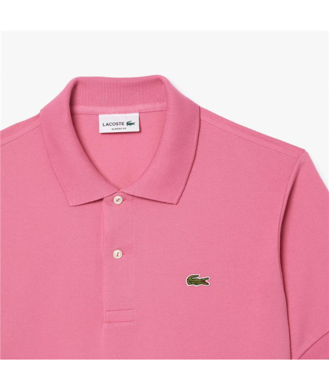 Polo Lacoste Camisa de noite Col Bord-Cotes Rosa
